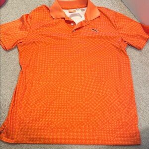 Puma Orange Geometric Polo Shirt